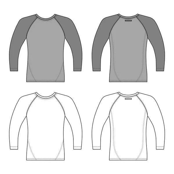 Shirt Man Template Front Back Views Vector Illustration Isolated Background — Stock Vector