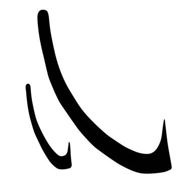 Ana Çince hiyeroglif hat renkli eleman grafik sembolü (Hook), vektör illüstrasyon izole beyaz arka plan üzerinde