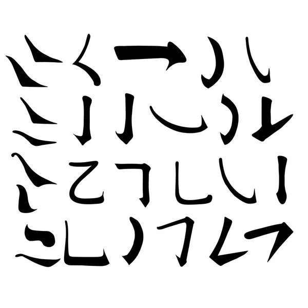 Основные Китайские Иероглифы Каллиграфические Символы Набор Рамок Цветных Элементов Falling — стоковый вектор