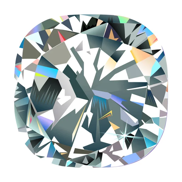 Abstrakte Polygonale Diamant Hintergrundbeleuchtung Wandbild Innenanstrich Schmuck Isoliert Kissen Hintergrund — Stockvektor