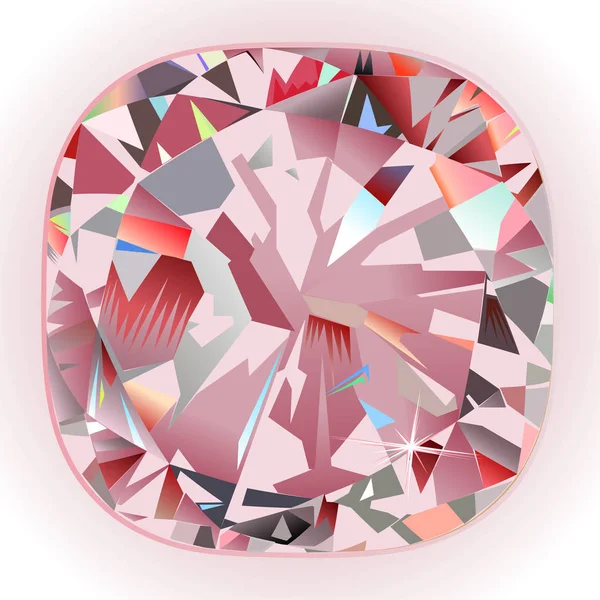 Abstrakt Rosa Polygonale Diamant Hintergrundbeleuchtung Wandbild Innenraum Schmuck Malerei Isoliert — Stockvektor