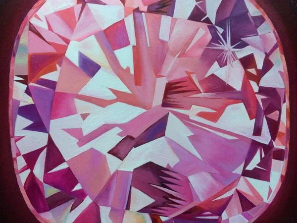 Abstrait Polygonal Diamant Peinture Huile Fond Illustration Raster — Photo