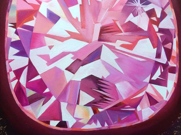 Abstrakte Polygonale Diamant Ölgemälde Hintergrund Rasterillustration — Stockfoto