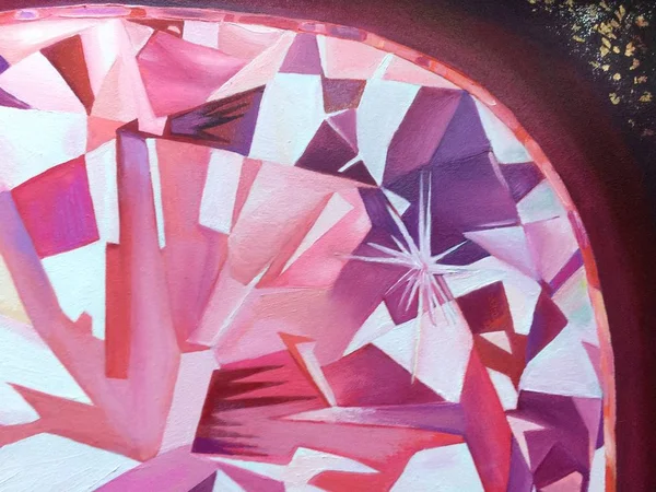 Abstracto Poligonal Diamante Pintura Óleo Fondo Raster Ilustración —  Fotos de Stock