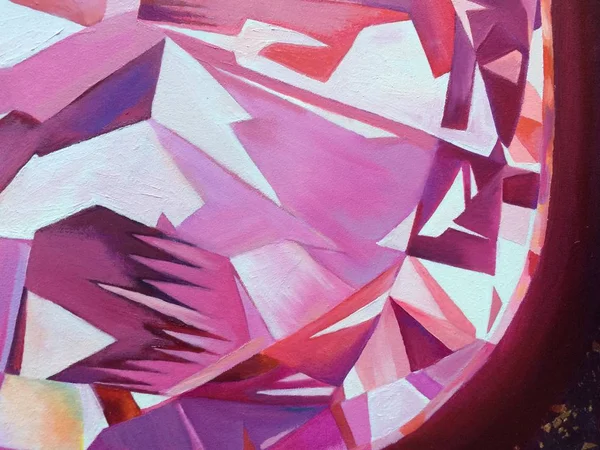 Abstrato Poligonal Diamante Pintura Óleo Fundo Raster Ilustração — Fotografia de Stock