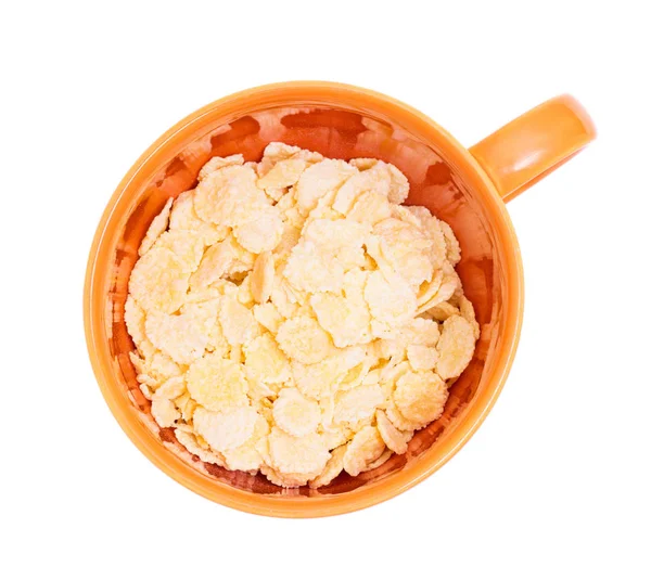 Piatto Cornflakes Oggetto Alimentare Isolato Sfondo Bianco Vista Dall Alto — Foto Stock