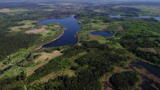 Vackra sjön Flygfoto — Stockvideo