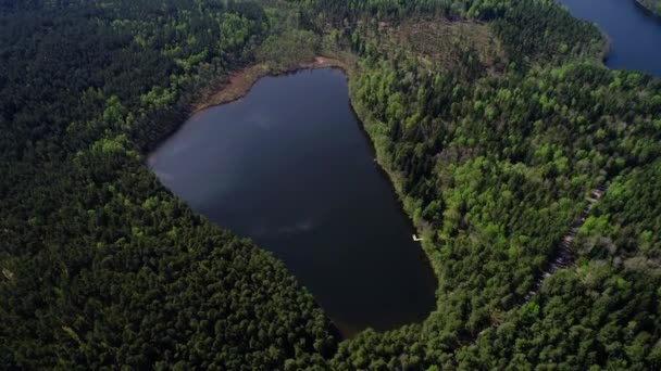 Letecký pohled na krásné jezero — Stock video