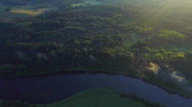 yeşil çayırlar Nehri'nin hava landcape