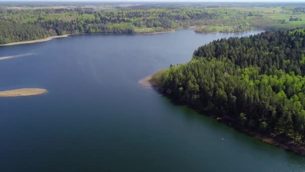 Vackra sjön Flygfoto — Stockvideo