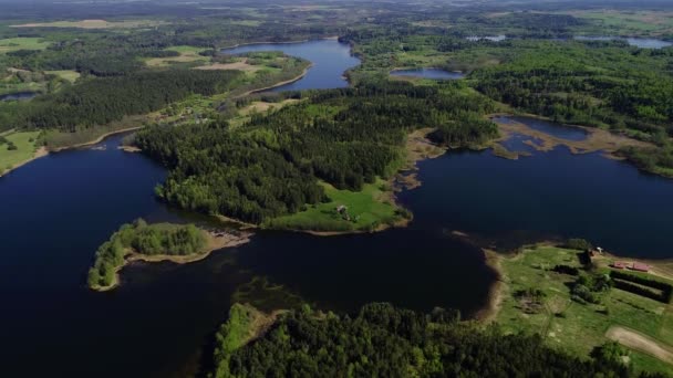 Belle vue aérienne sur le lac — Video