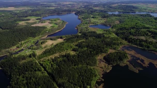 Vackra sjön Flygfoto — Stockvideo