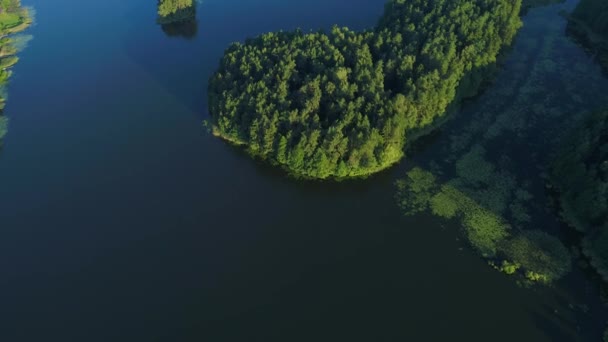 Hermosa vista aérea del lago — Vídeos de Stock