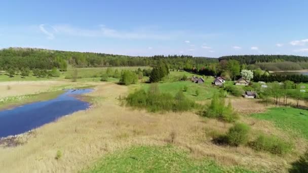 Vackra sjön Flygfoto — Stockvideo