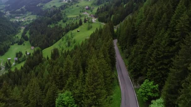 Vuelo sobre el bosque en las montañas — Vídeo de stock