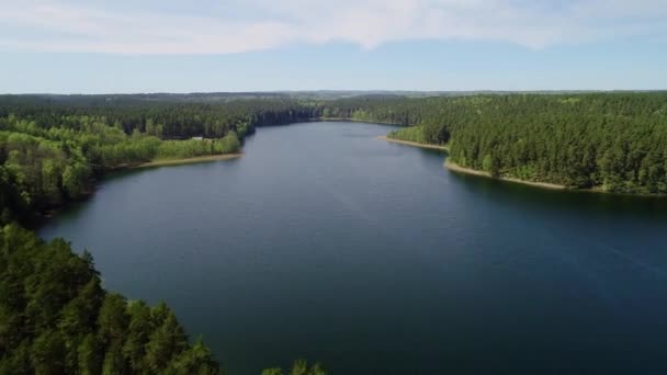 Beautiful lake aerial view — Stock Video