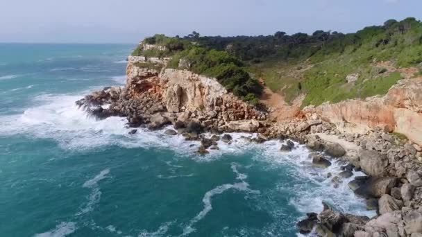 Mallorca 'da güzel sahil üzerinden uçuş — Stok video