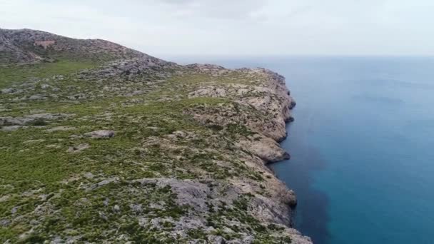 Flight over beautiful seashore at Mallorca — Stock Video