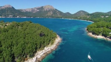 Mallorca 'da güzel sahil üzerinden uçuş