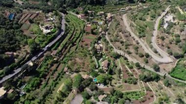 Mallorca üzerinde Valldemossa üzerinde uçuş, Balearic Adaları, Ispanya