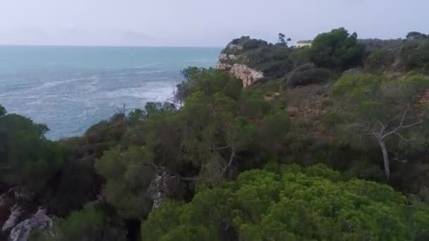 Lot nad pięknym brzegiem morza na Majorce — Wideo stockowe