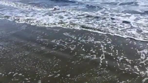 Paysage Avec Surf Mer Avec Petites Vagues Mouvement Côte Par Séquence Vidéo Libre De Droits
