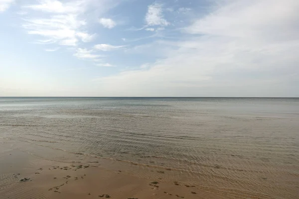 Sandy Shoal Cold Baltic Sea Gulf Riga Jurmala Low Season — Stock Photo, Image