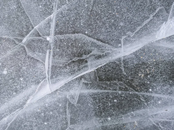 Winter Sneeuw Ijzige Achtergrond Textuur Bevroren Rivier Ijs — Stockfoto