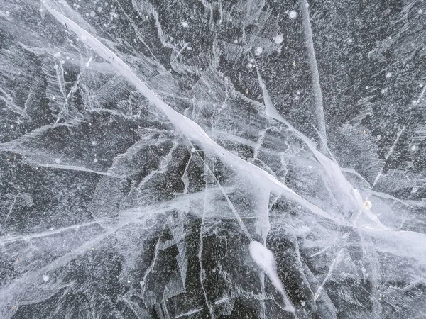 Led Textury Ledové Pozadí Zimní Sníh Zamrzlé Řeky — Stock fotografie