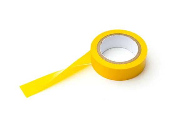 Insulating Tape Yellow White Background Isolated — Stock Photo, Image