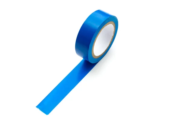 Insulating Tape Blue White Background Isolated — Stock Photo, Image