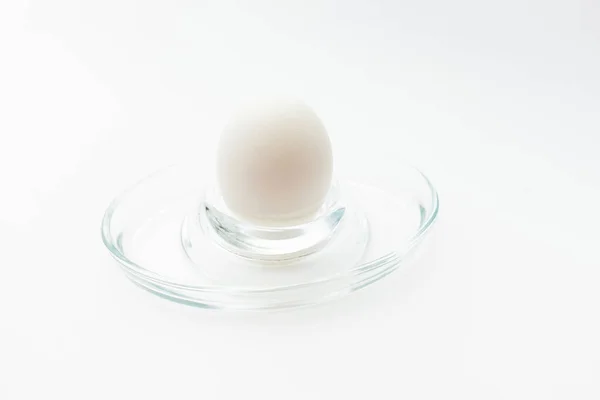 White Chicken Egg Stand White Background — Stock Photo, Image