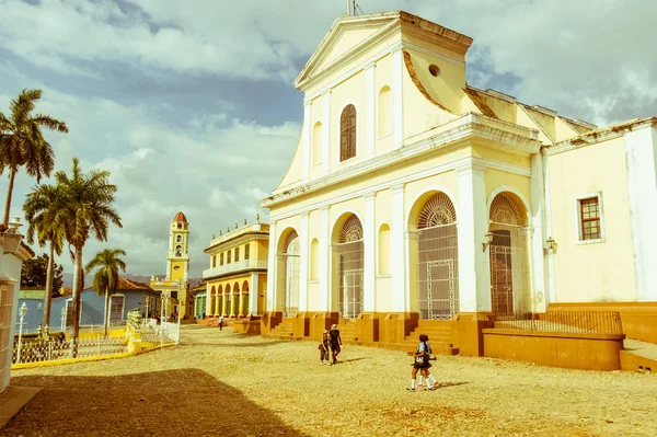 Trinidad Cuba Januari 2017 Kerk Van Heilige Drievuldigheid Stedelijke Scène — Stockfoto