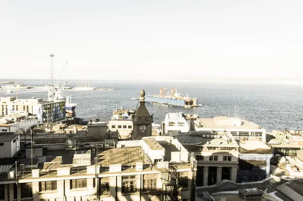 Valparaiso Chile Januar 2018 Der Belebte Frachthafen Südamerika Valparaiso Chile — Stockfoto