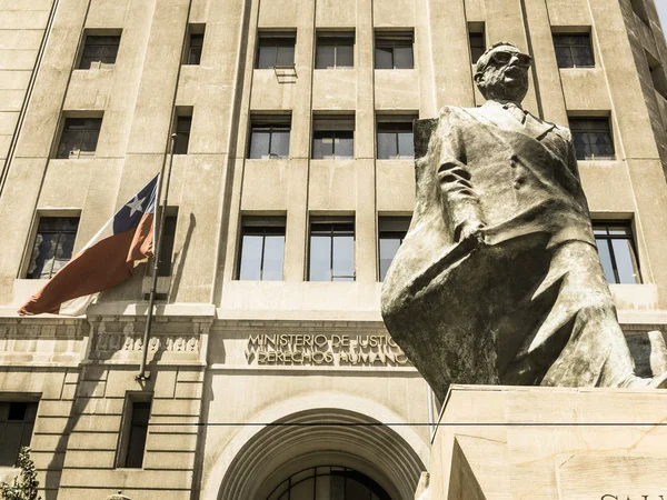 Monumento Estadista Figura Política Chilena Salvador Allende Gossens Santiago Chile — Foto de Stock