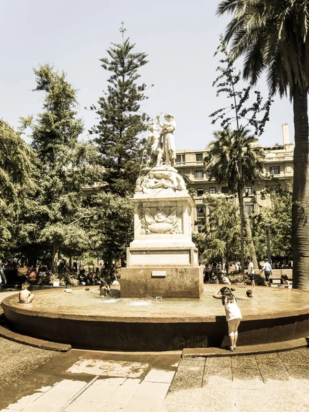 Santiago Chile Gennaio 2018 Monumento Alla Libertà Americana Situato Plaza — Foto Stock