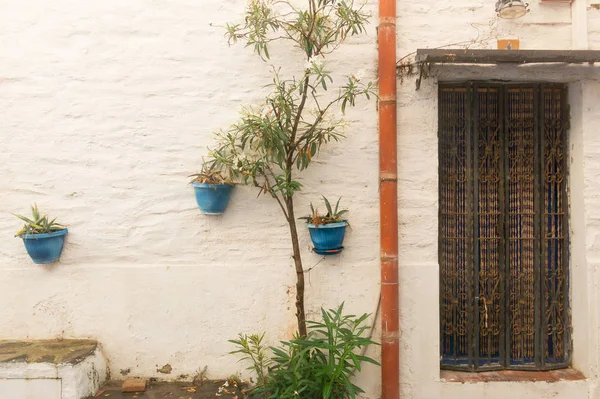 Typical white Mediterranean house, in the small fishing village of cadaques, typical Mediterranean village on the Costa Brava of Spain