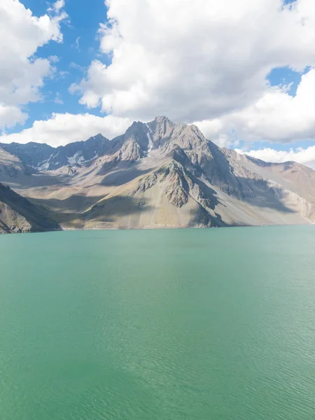 Montañas Picos Paisaje Lago Yeso Cajón Del Maipo Santiago Chile — Foto de Stock