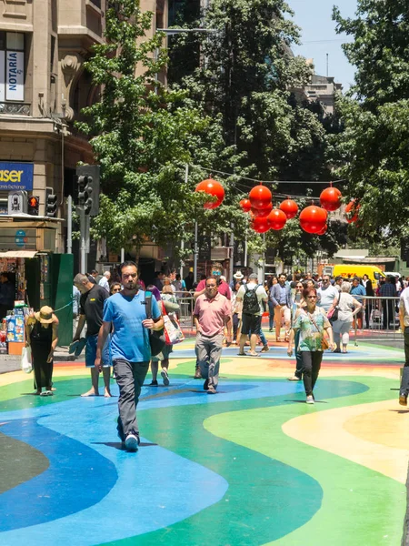 Santiago Chile Chile Enero 2018 Ciudadanos Chilenos Caminando Por Paseo —  Fotos de Stock