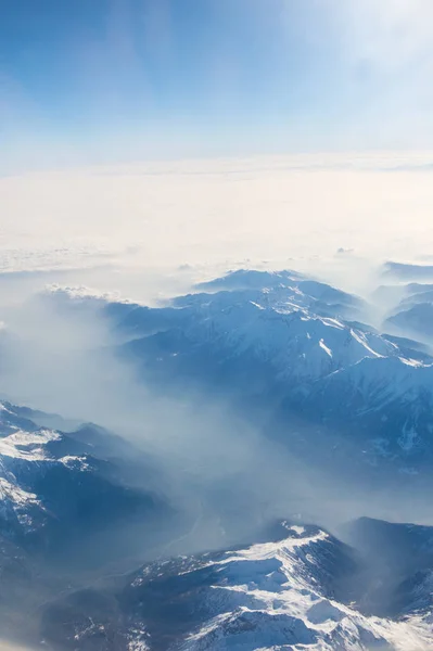 Vista Aérea Dos Alpes Suíços Voando Sobre Alpes Uma Vista — Fotografia de Stock