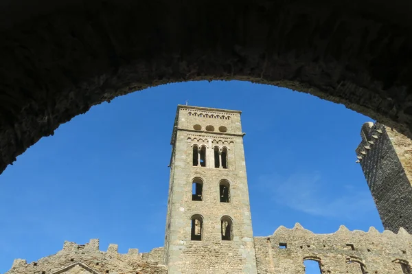 Romantyczne Opactwo Sant Pere Rodes Parku Naturalnym Cap Creus Jest — Zdjęcie stockowe