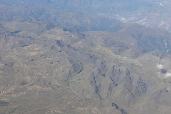 Vue Aérienne Désert Sec Des Andes Quelque Part Dessus Amérique — Photo