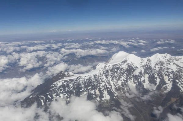 Vista Aérea Huayna Potosi Cordilheira Real Uma Cordilheira Altiplano Sul — Fotografia de Stock