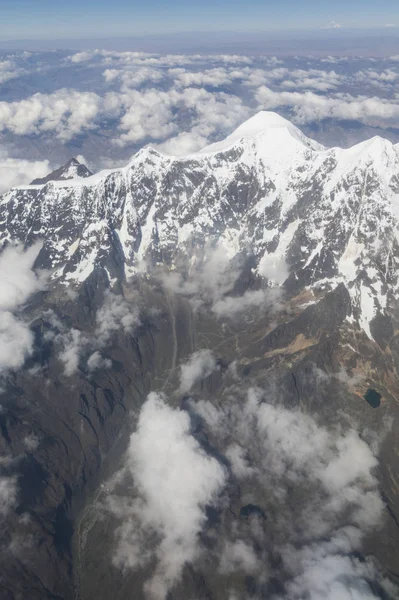 Veduta Aerea Huayna Potosi Cordillera Real Una Catena Montuosa Dell — Foto Stock