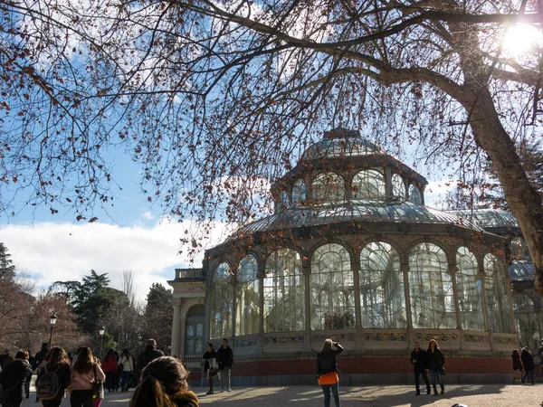 Madrid España Enero 2018 Palacio Cristal Parque Del Retiro Madrid —  Fotos de Stock