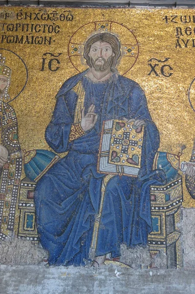 Byzantinisches Mosaik Aus Dem Jahrhundert Hagia Sophia Istanbul Türkei — Stockfoto