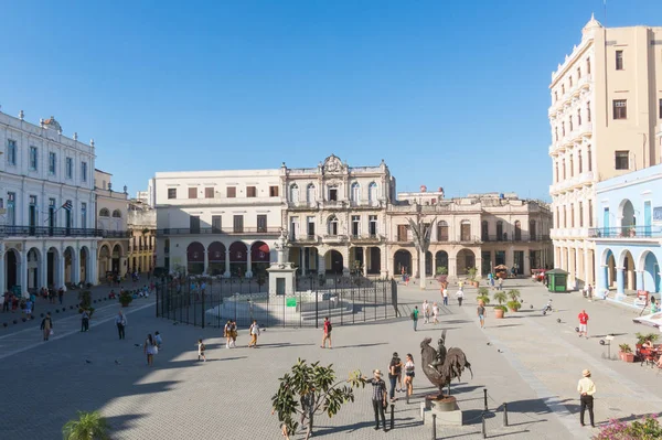 Havana Cuba Januari 2017 Historische Oude Plein Plaza Vieja Koloniale — Stockfoto