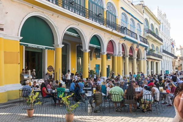 Havana Cuba Januari 2017 Historische Oude Plein Plaza Vieja Koloniale — Stockfoto