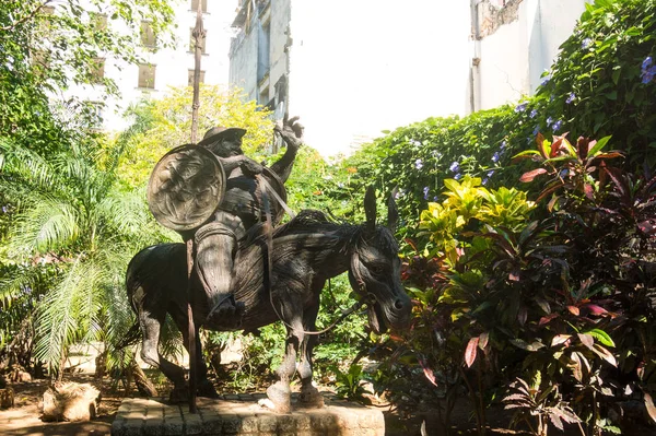 Sancho Panza Anıt Cervantes Karakter Eski Havana Küba Don Quixote — Stok fotoğraf