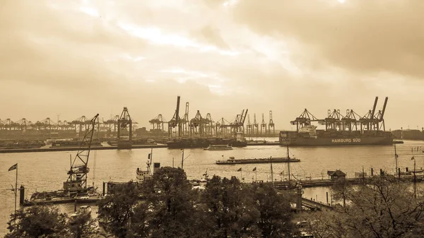 Hamburg Germany October 2016 Cargo Traffic Hamburg Central Hub Trade — Stock Photo, Image